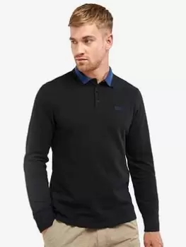 Image of Barbour International Liquid Long Sleeve Polo Shirt - Black, Size S, Men