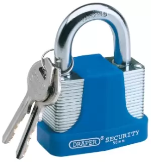 Image of DRAPER 40mm Laminated Steel Padlock and 2 Keys with Shackle and Bumper 64180