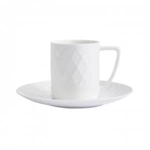 Image of Hotel Collection Ceremony fine bone china espresso cup & saucer set fo 4 - White