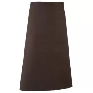 Image of Premier Unisex Colours Bar Apron / Workwear (Long Continental Style) (Pack of 2) (One Size) (Brown)