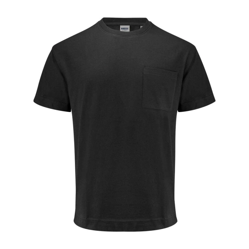 Image of James Harvest Mens Devons Pocket T-Shirt in Black Size: XS Black Male XS