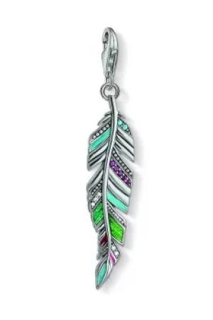 Image of Ladies Thomas Sabo Sterling Silver Charm Club Ethnic Feather Charm Y0034-340-7