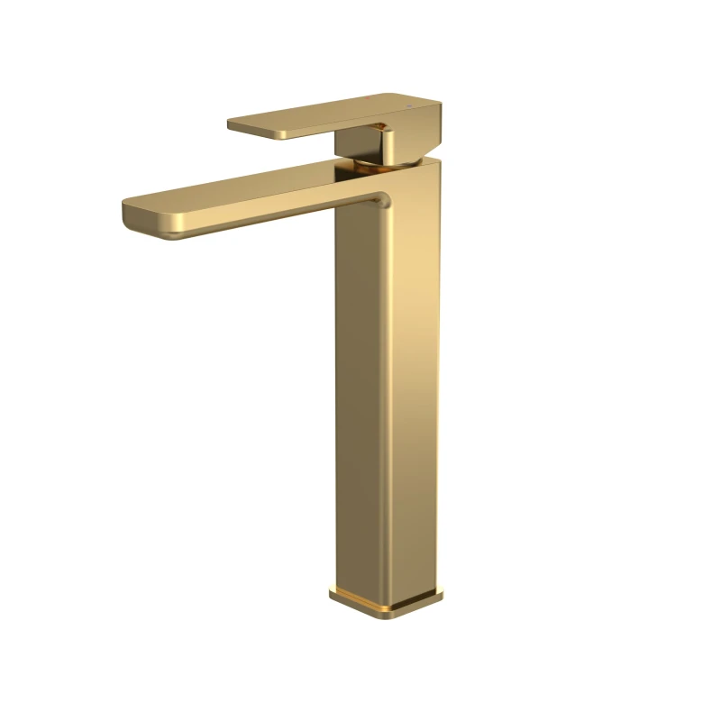 Image of Balterley Square High Rise Mono Basin Mixer Tap Brushed Brass Bronze