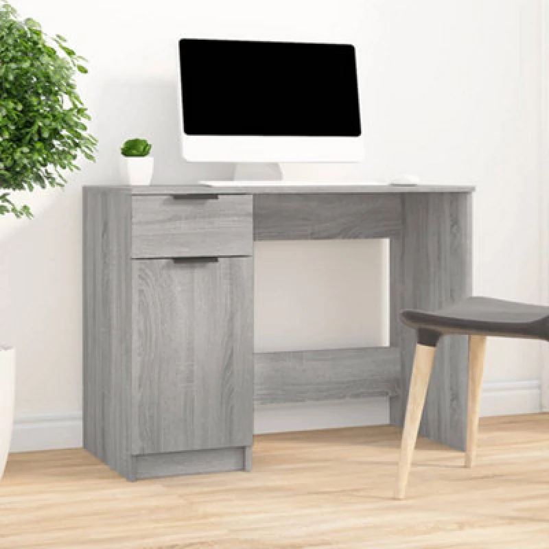 Image of Vidaxl Desk Grey Sonoma 100X50X75cm Engineered Wood, Grey 817127