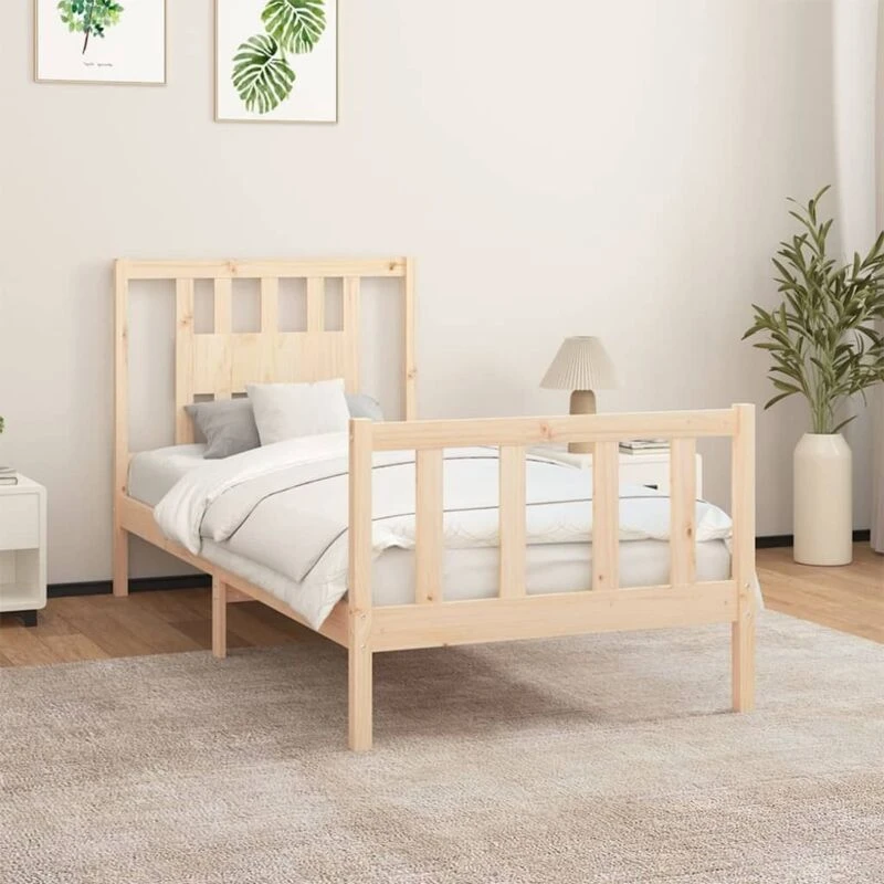 Image of VIDAXL Bed Frame without Mattress Solid Wood Pine 90x200cm Vidaxl 3188151