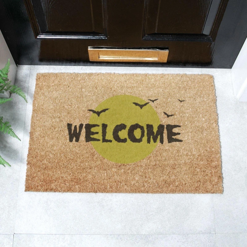 Image of Artsy Mats Halloween Welcome Bats Doormat (60 x 40cm) Brown unisex
