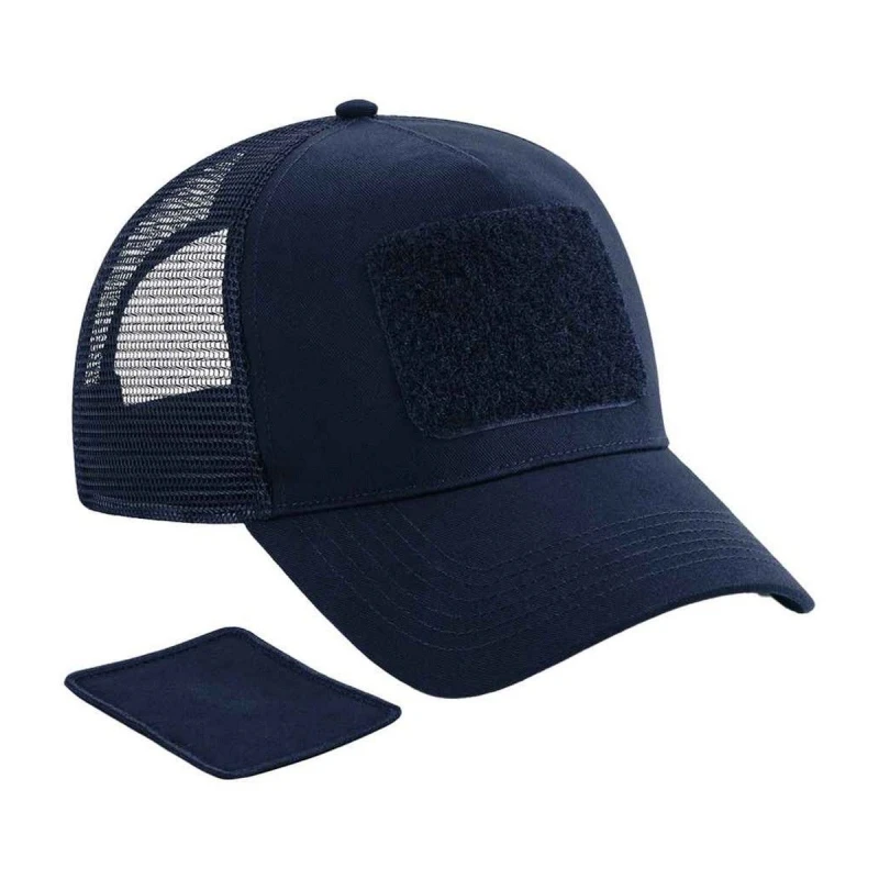 Image of Beechfield Beechfield Men Patch Snapback Cap in Navy Navy One Size Male 5063693908041