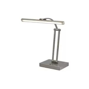Image of Luminosa Lighting - Luminosa 1 Arm Table Lamp. 1 x 6W LED, 3000K, 470lm, Satin Nickel, 3yrs Warranty