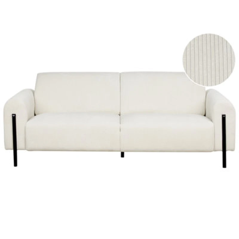 Image of Beliani Sofa 3 Seater Askim Corduroy Off-White