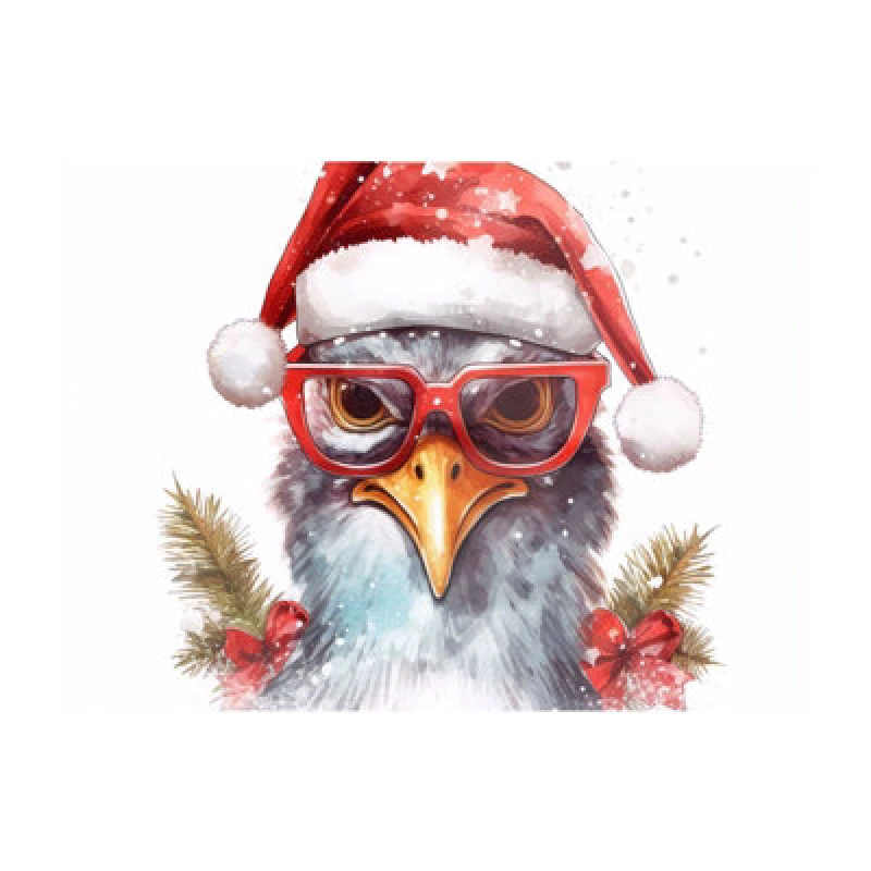 Image of Warren Reed Designer Splashart Turkey In A Santa Hat Chopping Board