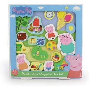 Image of Peppa Pig Double Sided Magnetic Wooden Play Tray Set