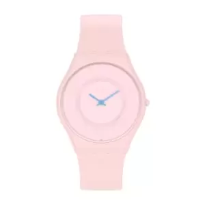 Image of Swatch Skin Classic Caricia Rose Quartz Pink Dial Pink Silicone Strap Ladies Watch SS09P100