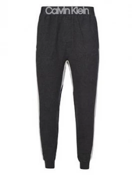 Image of Calvin Klein Logo Lounge Joggers - Charcoal Heather, Charcoal Heather Size M Men