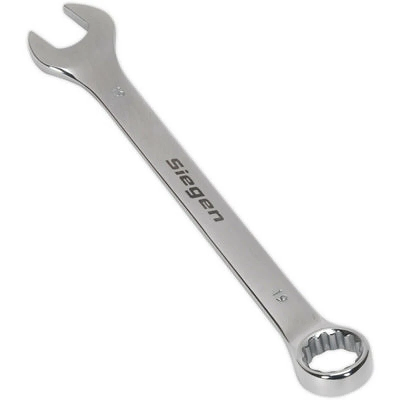 Image of Loops Hardened Steel Combination Spanner - 19mm - Polished Chrome Vanadium Wrench Metallics