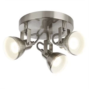 Image of 3 Light Adjustable Spotlight Satin Silver, GU10