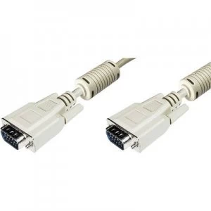 Image of Digitus VGA Cable 20.00 m screwable, incl. ferrite core Grey [1x VGA plug - 1x VGA plug]