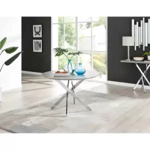 Image of Furniture Box Novara 120cm Grey Concrete Table - Silver