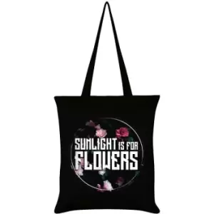 Image of Grindstore Sunlight Is For Flowers Tote Bag (One Size) (Black) - Black