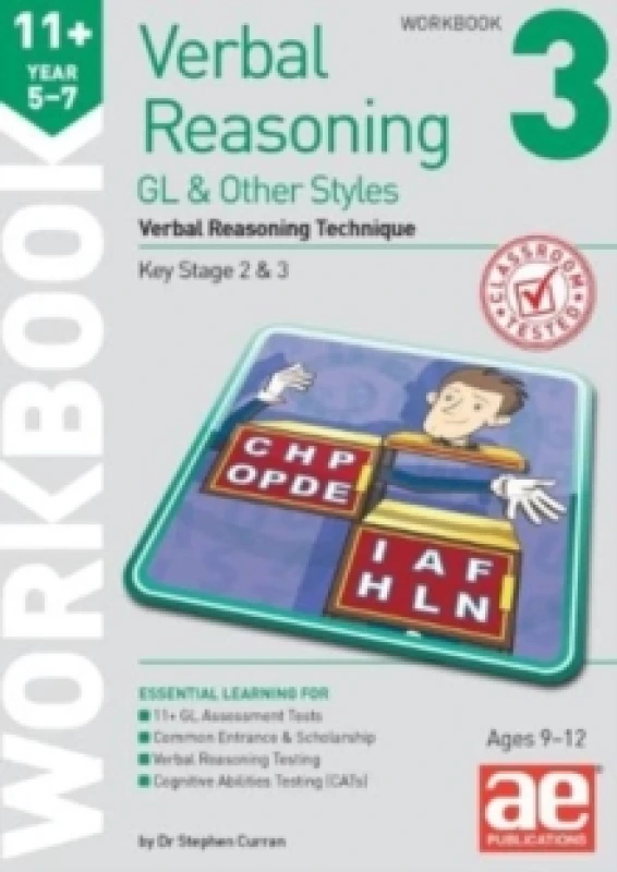 Image of 11+ Verbal Reasoning Year 5-7 GL & Other Styles Workbook 3 : Verbal Reasoning Technique Paperback / softback