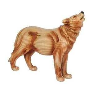 Image of Naturecraft Wood Effect Resin Figurine - Wolf