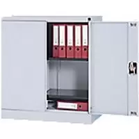 Image of Realspace Regular Door Cupboard Lockable with 2 Shelves Steel 920 x 420 x 1000mm Grey