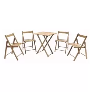Image of Lille 4 Seater Folding Bistro Set Natural