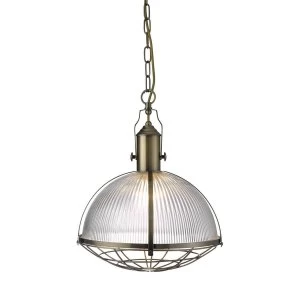 Image of 1 Light Ceiling Pendant Antique Brass, Glass, E27
