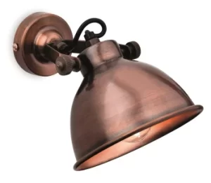 Image of Mantis 1 Light Indoor Dome Wall Light Antique Copper, E14