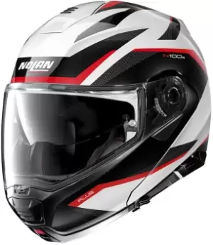 Image of Nolan N100-5 Plus Overland N-Com Helmet, black-white-red Size M black-white-red, Size M