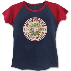 Image of The Beatles - Sgt Pepper Womens Medium T-Shirt - Blue,Red