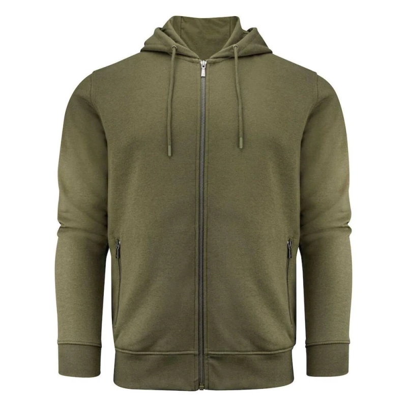 Image of James Harvest Mens Westwood Heights Full Zip Hoodie in Olive Size: Small Olive Male S
