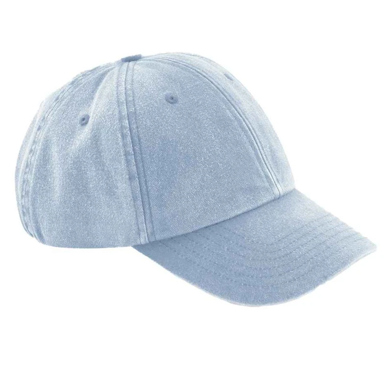 Image of Beechfield Vintage Low Profile Baseball Cap in Duck Egg Blue Duck Egg Blue Unisex One Size