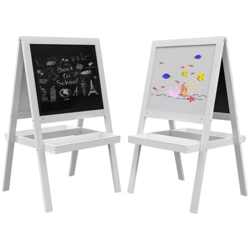 Image of AIYAPLAY 2-in-1 Double-Sided Easel for Kids, with Storage Shelf- Blue - Aiyaplay 5056725555658