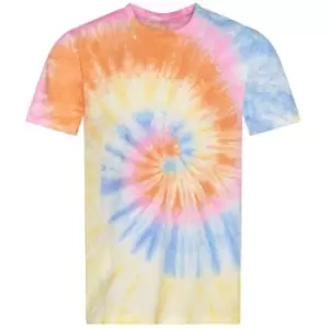 Image of Awdis Unisex Adult Swirl T-Shirt (M) (Yellow/Blue/Orange)