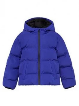 Image of Mango Boys Hooded Coat - Blue