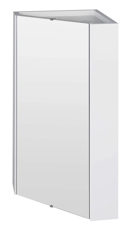 Image of Balterley Wall Hung Corner Mirror Cabinet Gloss White White