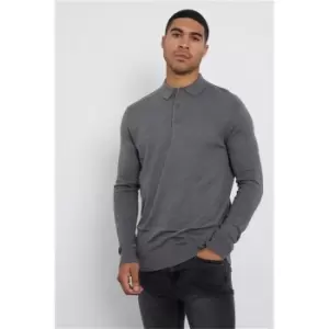 Image of I Saw It First Grey Knitted Button Long Sleeve Top - Grey