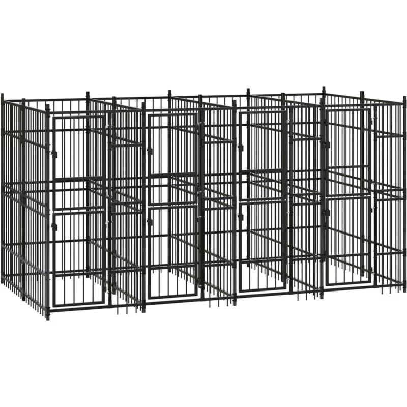 Image of VIDAXL Outdoor Dog Kennel Steel 7.37 m² Vidaxl 8720286871188