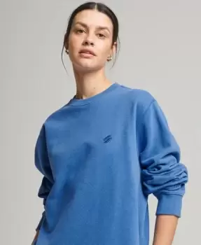 Image of Superdry Womens Sport Core Crew Sweatshirt Blue / Monaco Blue - Size: 8