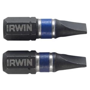 Image of IRWIN Impact Screwdriver Bits Slotted 3 x 25mm (Pack 2)
