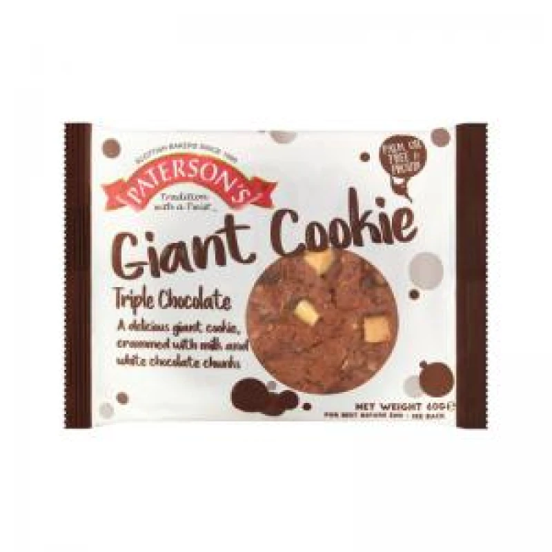 Image of Patersons Giant Cookie Triple Chocolate 60g (18 Pack) F5318