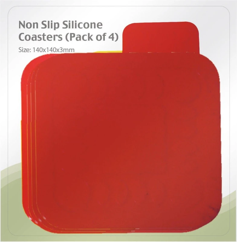 Image of Aidapt 14cm Square Coasters Red Red