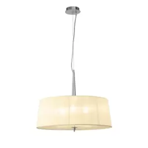 Image of Loewe Single Pendant 3 Light E27, Polished Chrome With Cream Shade