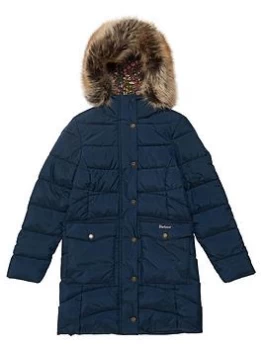 Image of Barbour Girls Beresford Quilt Coat - Navy, Size 12-13 Years, Women