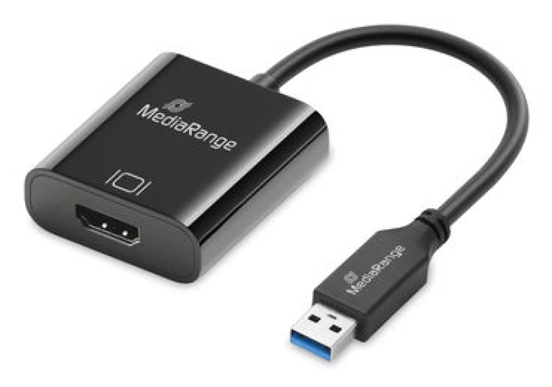 Image of MediaRange USB-A to HDMI Audio and Video Converter. 20cm. Black