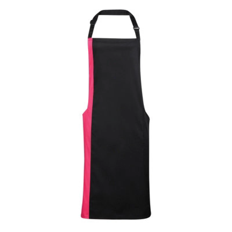 Image of Premier Premier Contrast Workwear Bib Apron Pack of 2 in Jet Black Jet Black One Size Unisex 5059269103569