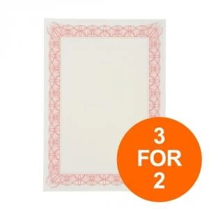 Image of Certificate Papers with Foil Seals 90gsm A4 Reflex Red 30 Sheets 3 for