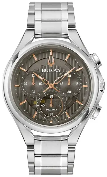 Image of Bulova 96A298 Mens Curv (44mm) Grey Chronograph Dial / Watch