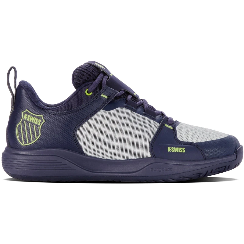 Image of K-Swiss Mens Ultrashot Team Lace Up Tennis Shoes Pea/Gray/Lime male 7.5 (41.5)