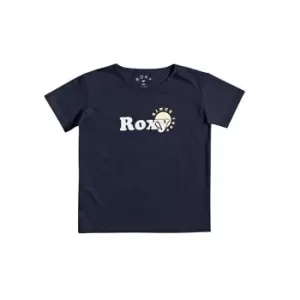Image of Roxy DAY AND NIGHT FOIL Girls Childrens T shirt in Blue - Sizes 8 years,10 years,12 years,14 years,16 years